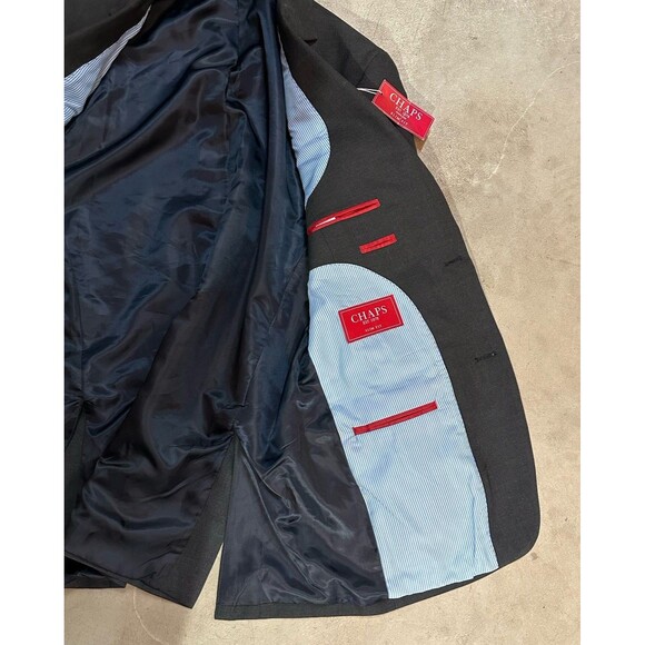 NWT CHAPS Men's Slim Fit 40R Gray Polyester Blend Blazer Sport Coat Jacket - Picture 12 of 16